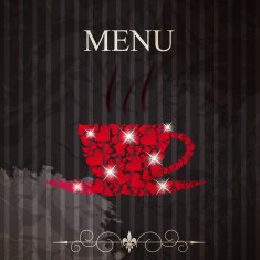 The concept of Restaurant menu on valentines day