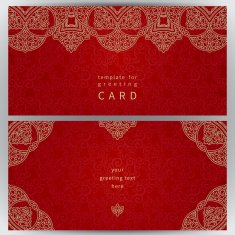 Vintage ornate cards in oriental style N78