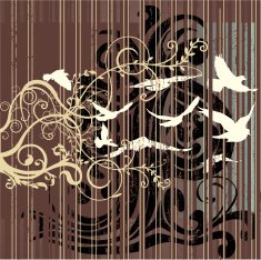 Ornate Grunge with Birds