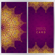 Vintage ornate cards in oriental style N80