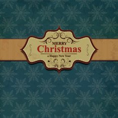 Christmas and New Year Label with grunge background N4