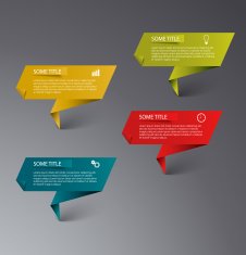 Info graphic colored folded paper template N2