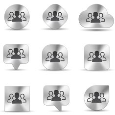 Team Brushed metal icons