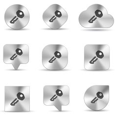 brush metal icon set of key