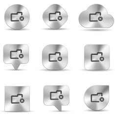 brush metal icon set of Folder remove