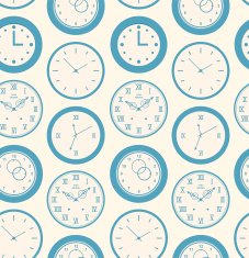 Seamless retro pattern texture with round clocks N2