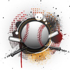 Grunge baseball background N2