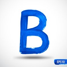 Watercolor Alphabet Letter B Grunge background