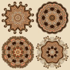 collection of ornamental round lace N2