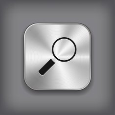 Search icon - vector metal app button