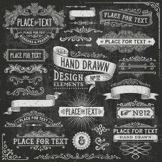 Chalkboard Banners Badges and Frames