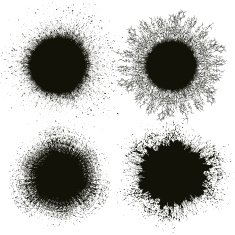 four grunge circular frames