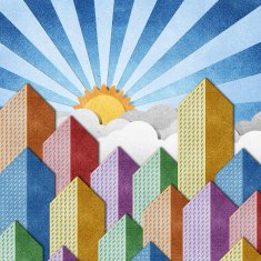 City View recycled papercraft background N5