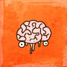 Brain on Grunge Background N2