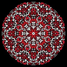 circular pattern red white color vector