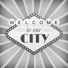 Welcome to our city vintage background poster