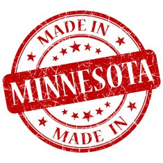 made in Minnesota red round grunge isolated stamp N2