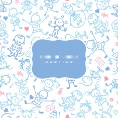 Playing children frame seamless pattern background N2
