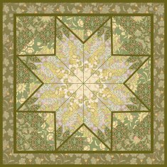 Quilting pattern background design with star motive