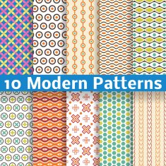 Different modern vector seamless patterns (tiling) N4