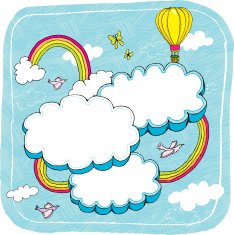 doodled clouds and rainbows N2