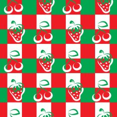 Pattern with cherries and strawberries
