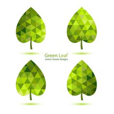 Green mosaic vector leaf
