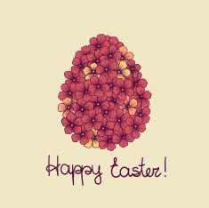 Easter greeting card with flowers in the form of eggs N2
