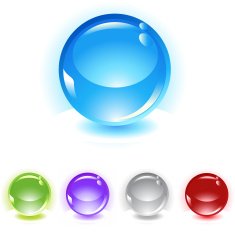 reflecting spheres vector icon set