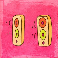 Speakers on Grunge Background N2
