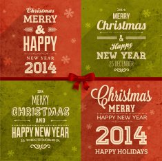 Several Christmas Greetings on Grunge Background