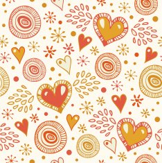 Beautiful ornate seamless background with hearts N2