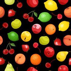 Seamless background with various fruits Vector illustration N3