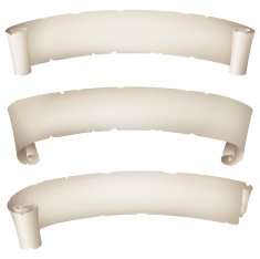 set of old paper ribbon banners
