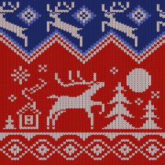 Knitted Background with a Deer N2