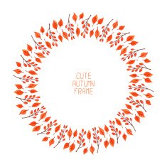 Vector watercolor autumn frame Illustration Beautiful background N7