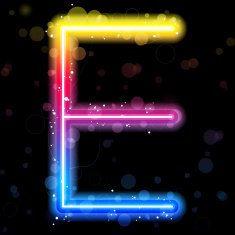 Alphabet Rainbow Lights Glitter with Sparkles N19