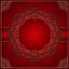 Elegant red background with gold ornament N2