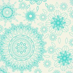 vector of blue flower pattern N2