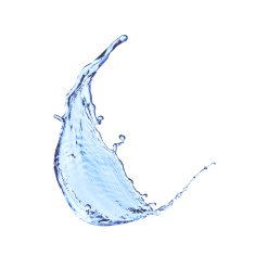 Blue water splash isolated on white N27