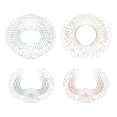 Rosette guilloche on a white background