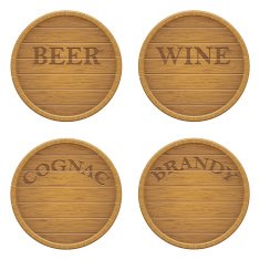 set wooden barrel vector illustration