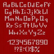 Set of knitted alphabet and numbers