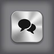 Speech icon - vector metal app button N2