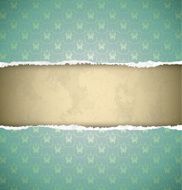 Torn red ornamental wallpaper