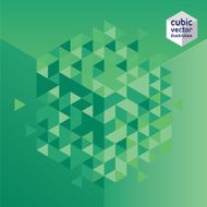 Abstract cube green design background N2