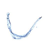 Blue water splash isolated on white N29