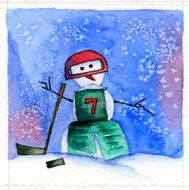 Hockey Player Snowman