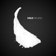 Milk splash isolated on black background N14