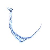 Blue water splash isolated on white N30